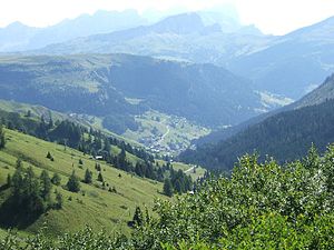 A view of Arabba in the Dolomites.