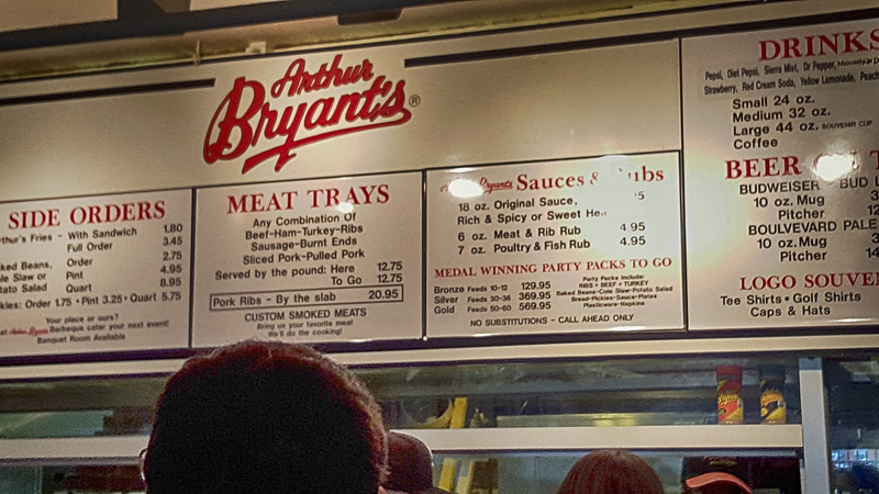 Arthur Bryant's menu